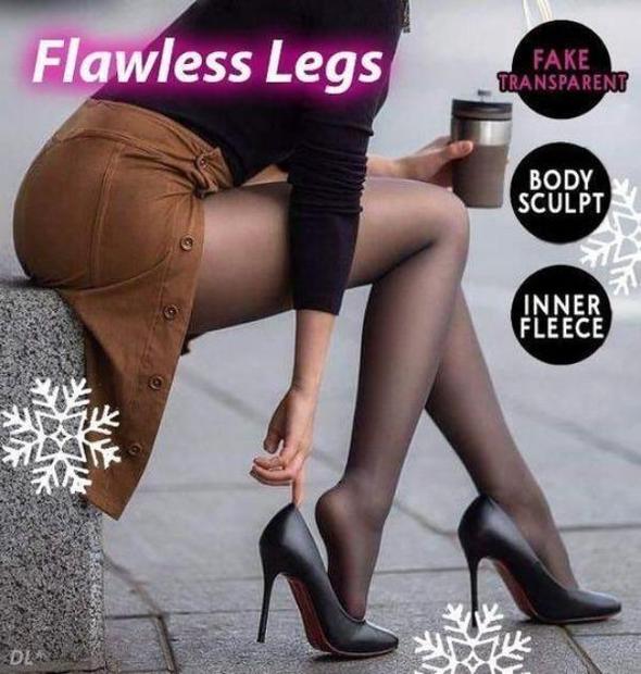 Flawless Legs Fake durchscheinende warme Fleece-Strumpfhose