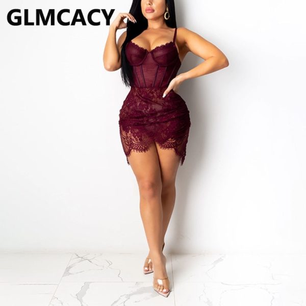 Transparentes Mesh-Kleid mit Wimpern-Spitzenmieder – Bild 3