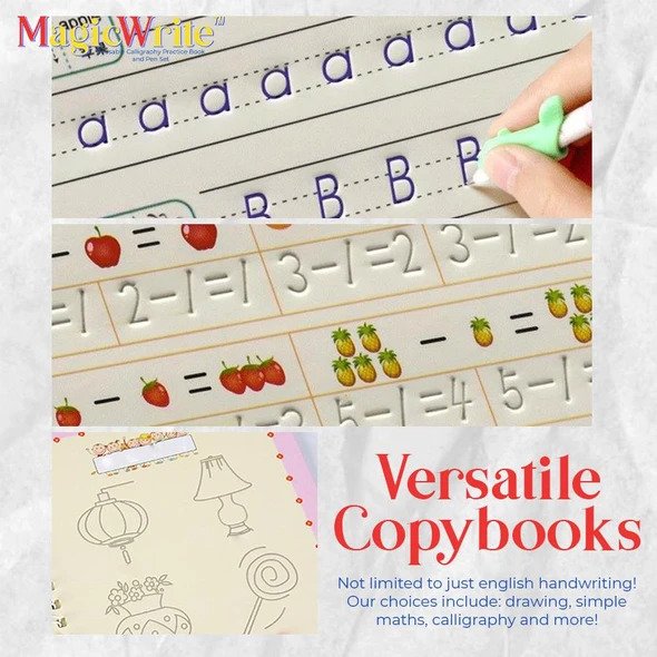 MagicWrite wiederverwendbares Kalligraphie-Übungsbuch und Stift-Set – Bild 2