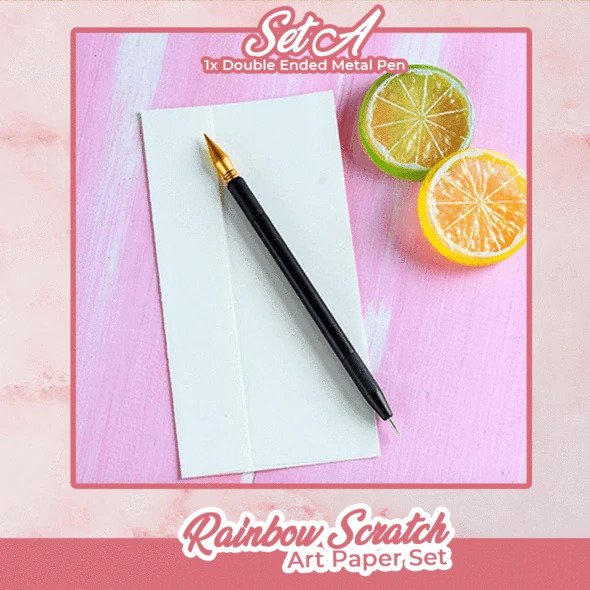 Regenbogen-Kratzkunstpapier-Set – Bild 3