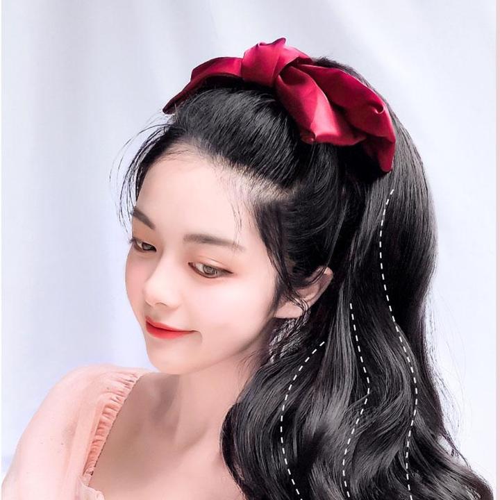 Clip-On-Pferdeschwanz mit Schleife – Bild 4